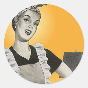 Sticker Vintage Glückliche Haushälterin Vakuum Kre