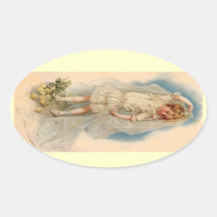 Sticker Vintage viktorianische Braut Rosen Hochzei