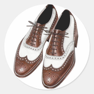 Sticker Vintage Zweifarbige Oxford Wingtip Schuhe