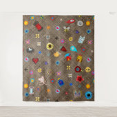 Sticker-Wand-Effekt, der eine Stickerwand simulier Wandteppich (Vorderseite)