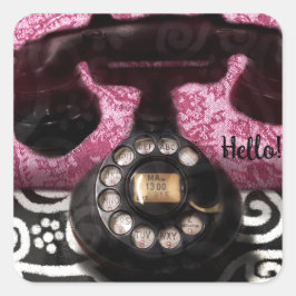 Sticker - Whimsical Vintag Telefon Hallo Art