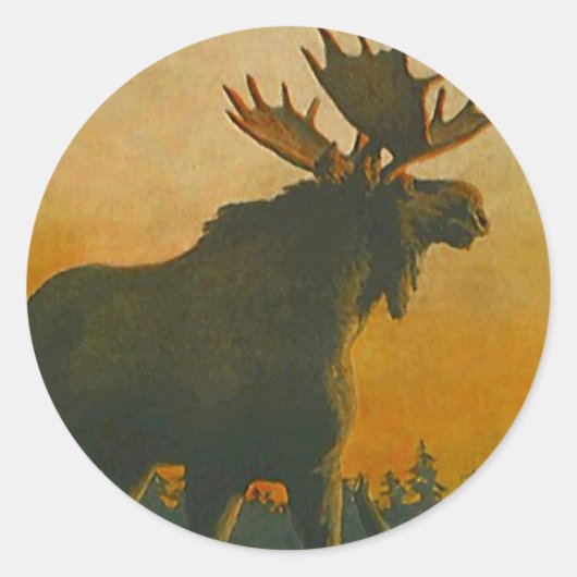 Sticker Wildlife Bull Moose @ Twilight Sundown (Vorderseite)