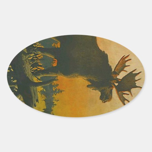 Sticker Wildlife Bull Moose @ Twilight Sundown (Vorderseite)