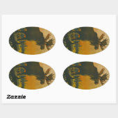 Sticker Wildlife Bull Moose @ Twilight Sundown (Blatt)