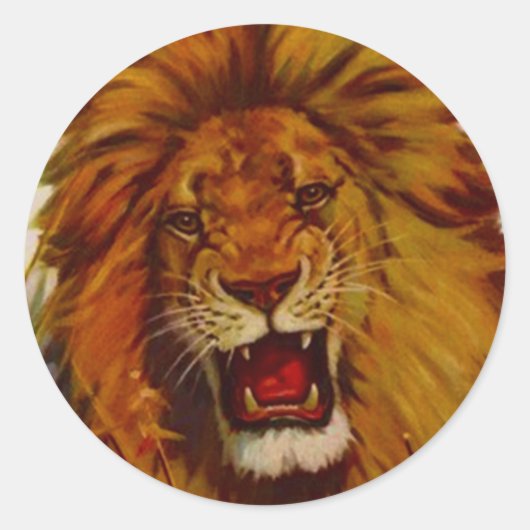 Sticker Wildlife Lion Growls Snarls Roaring Mascot (Vorderseite)