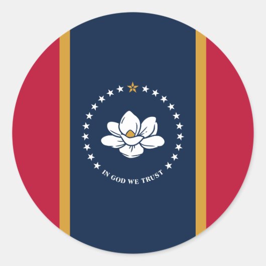 Sticker with Flag of Mississippi State, USA (Vorderseite)