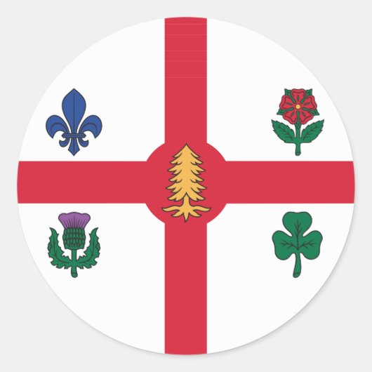 Sticker with Flag of Montreal, Canada (Vorderseite)