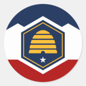 Sticker with Flag of Utah, USA (Vorderseite)