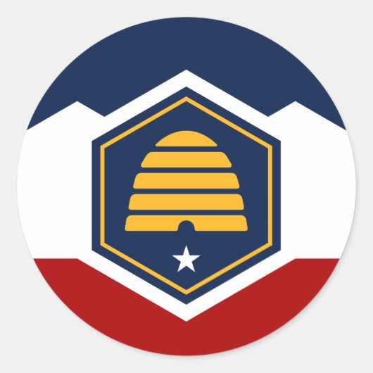 Sticker with Flag of Utah, USA (Vorderseite)