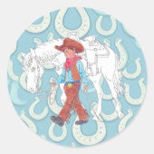Sticker Young Cowboy and Pferd (Vorderseite)