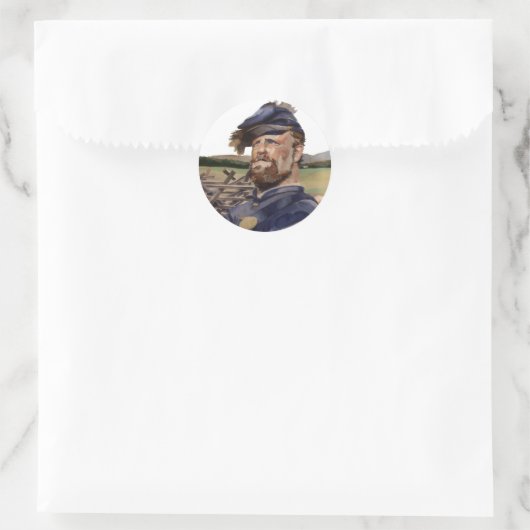 Sticker, Ziviler Krieg Runder Aufkleber (Tasche)