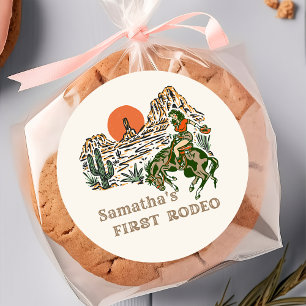 Sticker zum 1. Geburtstag Western First Rodeo Cowg