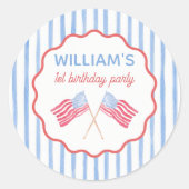 Sticker zum 4. Juli Jungen-Geburtstag (Vorderseite)