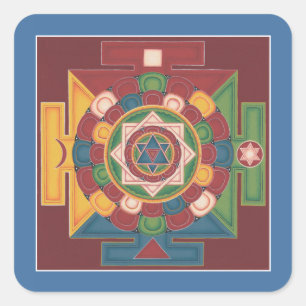 STICKERBLATT - Mandala der 5 Elemente Quadratischer Aufkleber