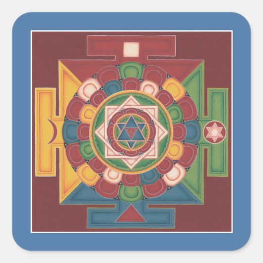 STICKERBLATT - Mandala der 5 Elemente Quadratischer Aufkleber (Vorderseite)
