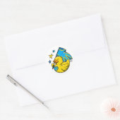 Stickerbogen Duck with Deafflag Runder Aufkleber (Umschlag)