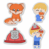 Stickerbogen - Feuerwehrfox Aufkleber (Vorderseite)