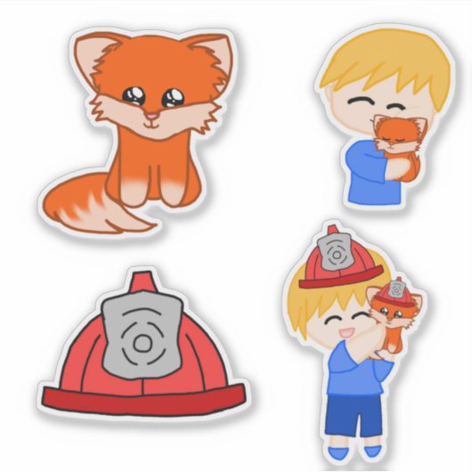 Stickerbogen - Feuerwehrfox Aufkleber (Vorderseite)