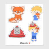 Stickerbogen - Feuerwehrfox Aufkleber (Blatt)