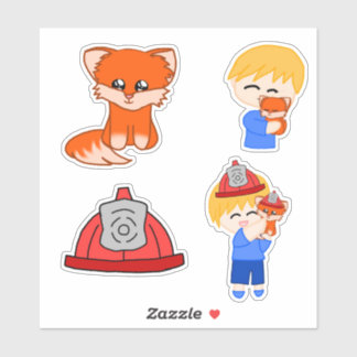 Stickerbogen - Feuerwehrfox Aufkleber