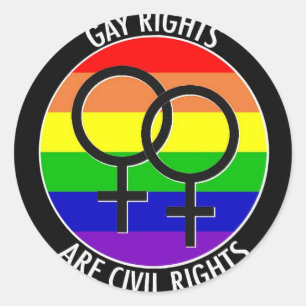 Stickerbogen - Gay Rights Are A Civil Right Runder Aufkleber