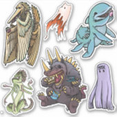 Stickerbogen - Monster-Teeparty Aufkleber (Vorderseite)
