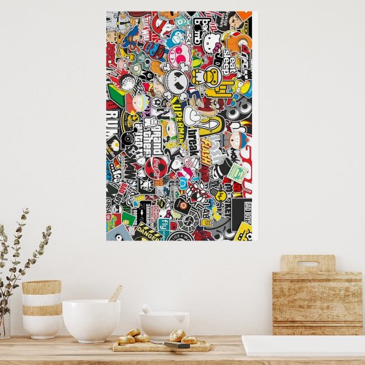 Stickerbombe Poster (Küche)