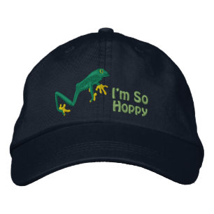 Stickere Baseballkappe mit Laubfrosch Bestickte Baseballkappe