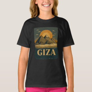 Stickerei Ägyptische Pyramiden von Gizeh Große Pyr T-Shirt