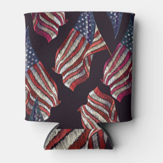 Stickerei auf amerikanischer Flagge: patriotisches Dosenkühler