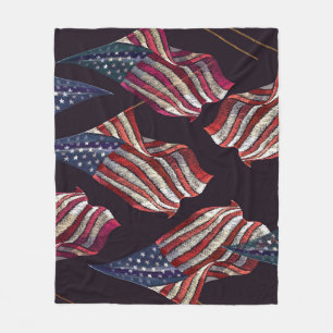 Stickerei auf amerikanischer Flagge: patriotisches Fleecedecke