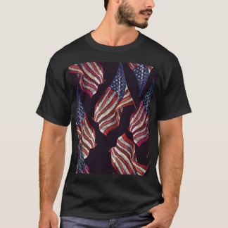 Stickerei auf amerikanischer Flagge: patriotisches T-Shirt