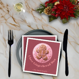 Stickerei Effekt Weihnachten Gingerman Individuell Serviette