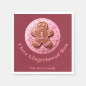 Stickerei Effekt Weihnachten Gingerman Individuell Serviette (Vorderseite)