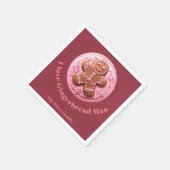 Stickerei Effekt Weihnachten Gingerman Individuell Serviette (Ecke)