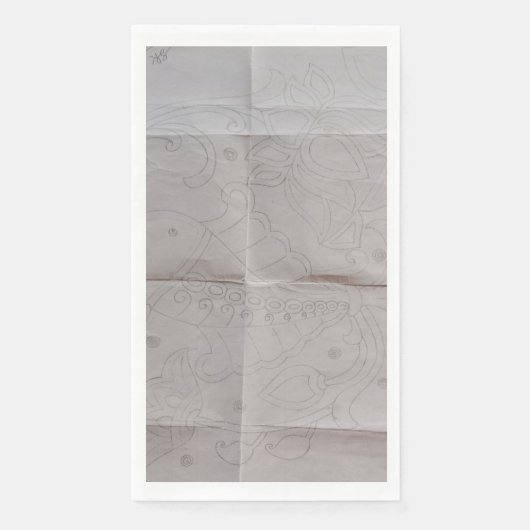 "Stickerei Elegance: Eine Fusion von Fisch und Ful Serviette (Vorderseite)