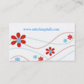 Stickerei-Entwurf-Einzigartige Visitenkarten Visitenkarte (Rückseite)