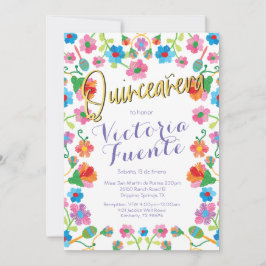 Stickerei Floral Quinceañera mexikanisches Spanisc Einladung