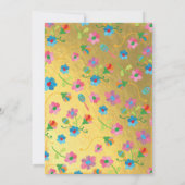 Stickerei Floral Quinceañera mexikanisches Spanisc Einladung (Rückseite)