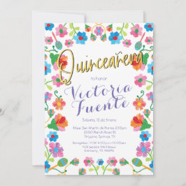 Stickerei Floral Quinceañera mexikanisches Spanisc Einladung