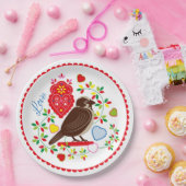 Stickerei für Vögel Pappteller (Party)