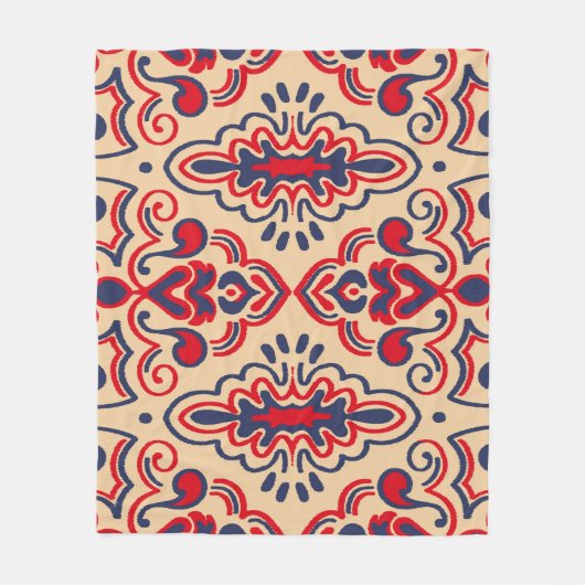 Stickerei: Ikat-Stoffmuster Fleecedecke (Vorderseite)