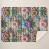 Stickerei im Blumenstil | Plush & Cosy Sherpadecke (Vorderseite (Horizontal))