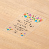 Stickerei mexikanische Fiesta Floral Wedding Acryleinladungen (Ablage )
