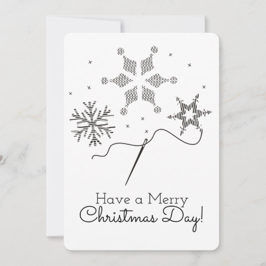 Stickerei mit Weihnachtskarte Feiertagskarte (Vorderseite)