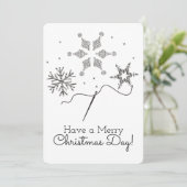 Stickerei mit Weihnachtskarte Feiertagskarte (Stehend Vorderseite)