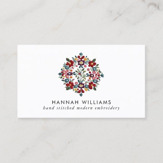 Stickerei Moderner QR-Code Visitenkarte (Vorderseite)