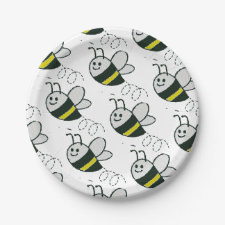 Stickerei Niedliche BienenBaby-Dusche Pappteller