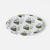 Stickerei Niedliche BienenBaby-Dusche Pappteller (Schrägansicht)