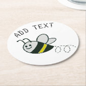 Stickerei Niedliche BienenBaby-Dusche Runder Pappuntersetzer (Angewinkelt)